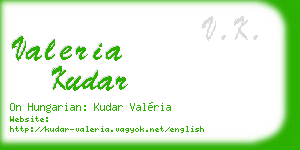 valeria kudar business card